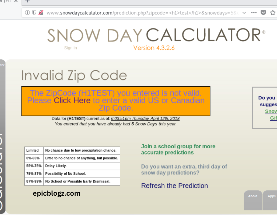 Snow Day Calculator